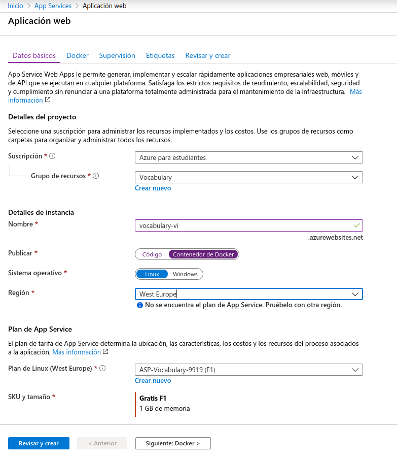 Aplicación Web en Azure